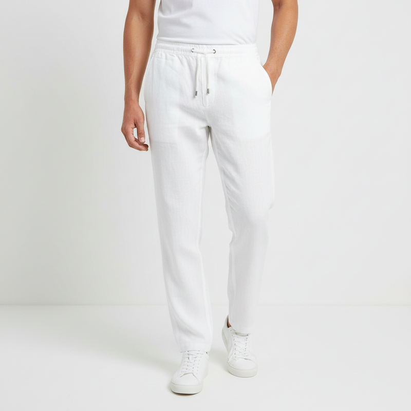 SAND Jason S Linen Pants - White
