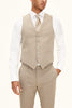 OSCAR JACOBSON Carlo Structured Waistcoat - Beige