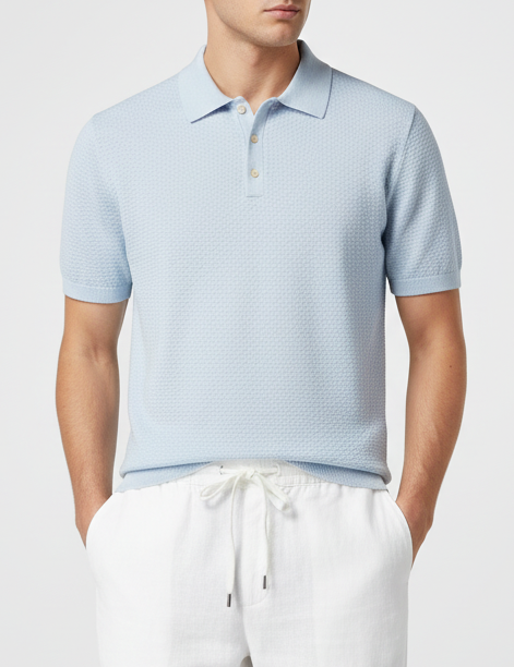 STENSTRÖMS Polo Shirt Structure - Light Blue