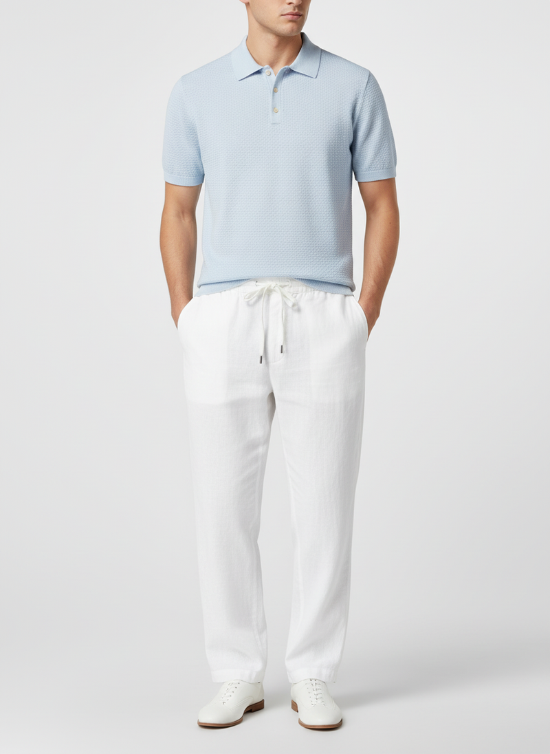 STENSTRÖMS Polo Shirt Structure - Light Blue