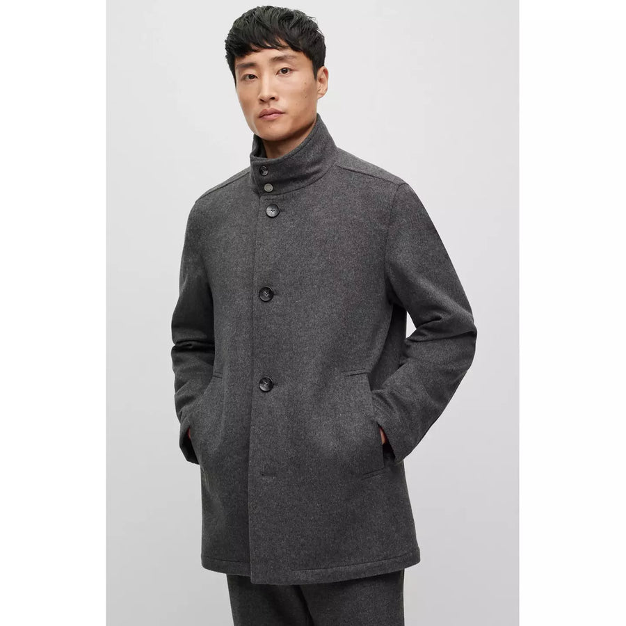 ✨極美品 50/XL✨ヒューゴボス テーラードジャケット シルク リネン グレー ◇ドビーオックステーラードジャケット（0773150200