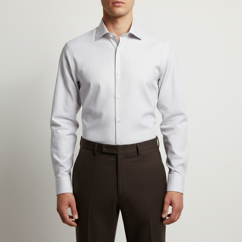 STENSTRÖMS Twill Shirt Striped - Beige