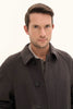 OSCAR JACOBSON Raglan Herringbone Coat - Brown