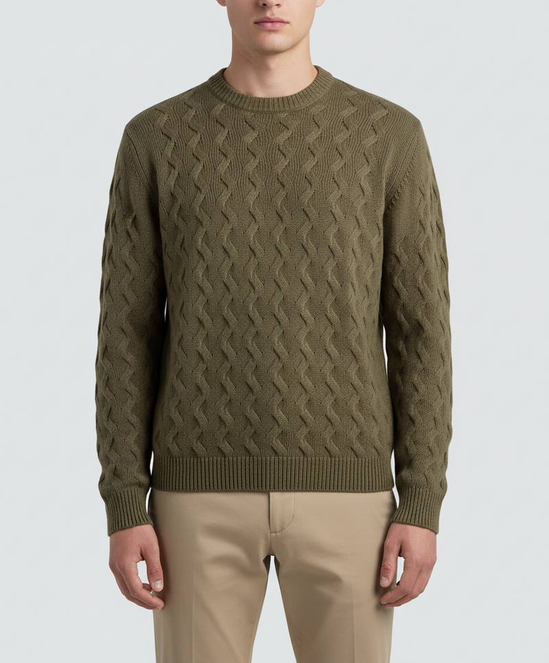SAND Cable 5477 Iq Knitted Roundneck | Green