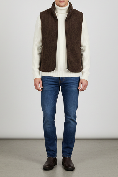 HANSEN & JACOB Pile Fleece Vest - Dark Brown