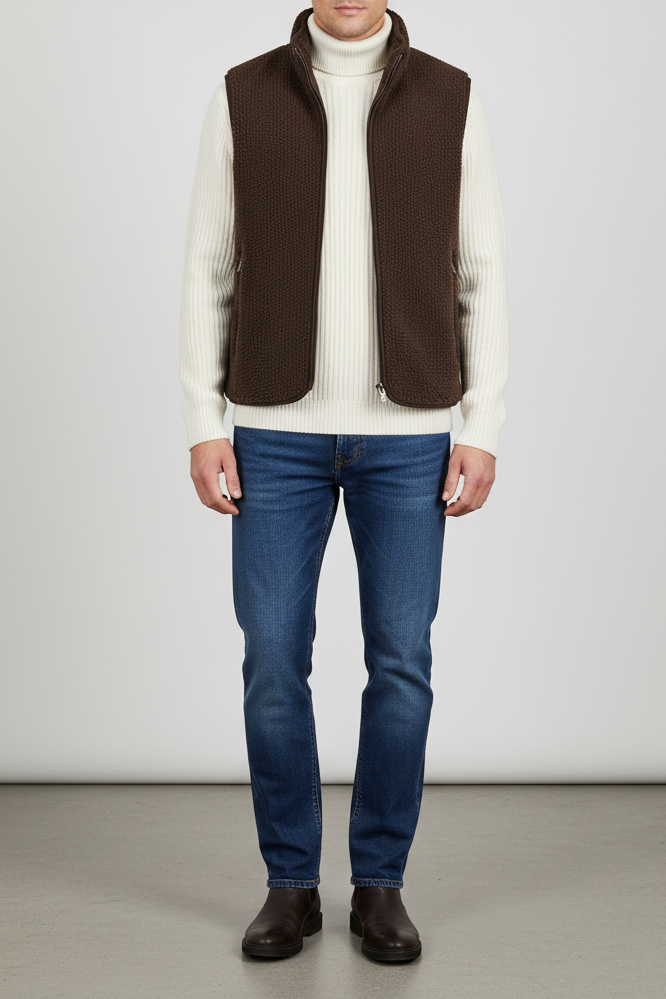 HANSEN & JACOB Pile Fleece Vest - Dark Brown