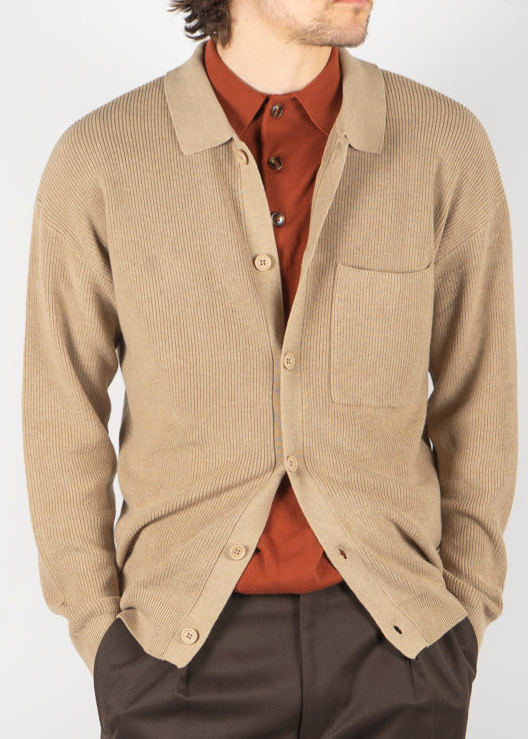 SAND Liam Kashmir Buttoned Cardigan - Beige