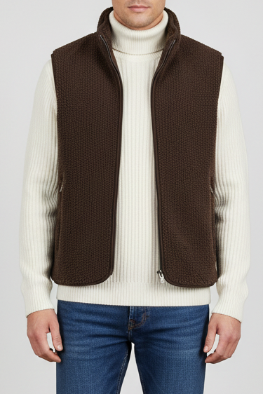 HANSEN & JACOB Pile Fleece Vest - Dark Brown