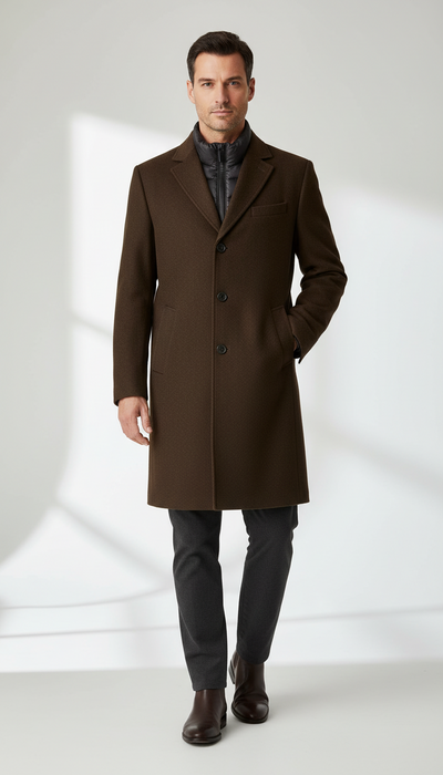 SAND Sultan Tech Cashmere Coat - Dark Brown