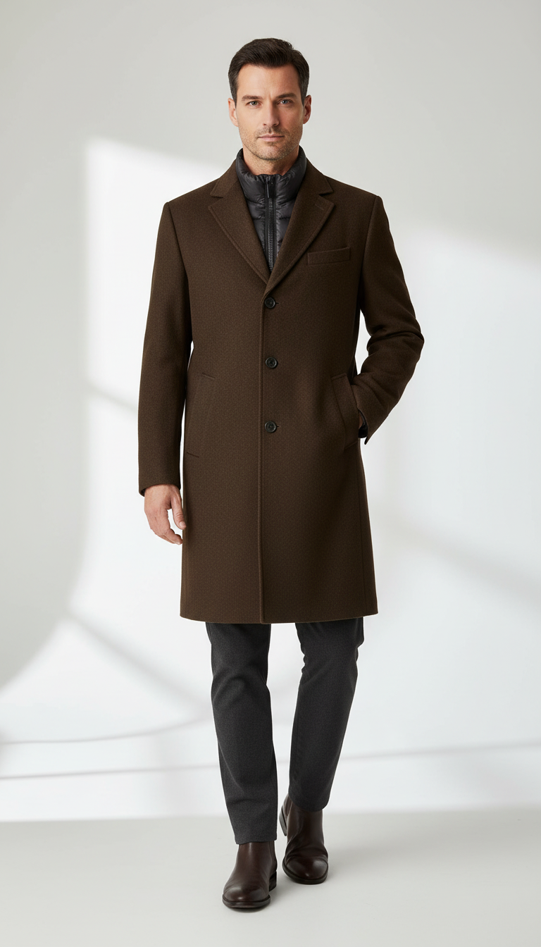 SAND Sultan Tech Cashmere Coat - Dark Brown