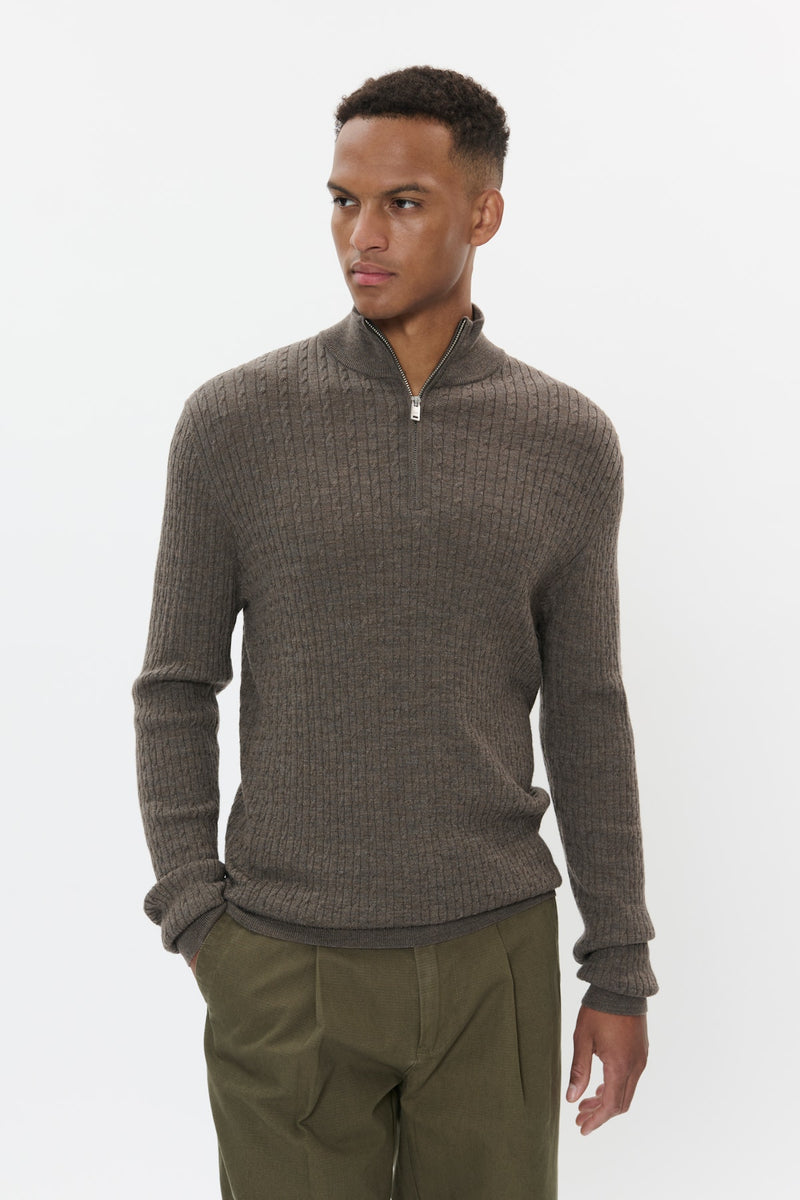 Matinique MAmason Half Zip - Brown Soil