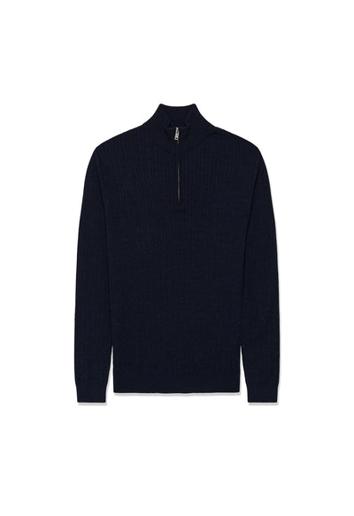 Matinique MAmason Merino Cable Half Zip - Dark Navy