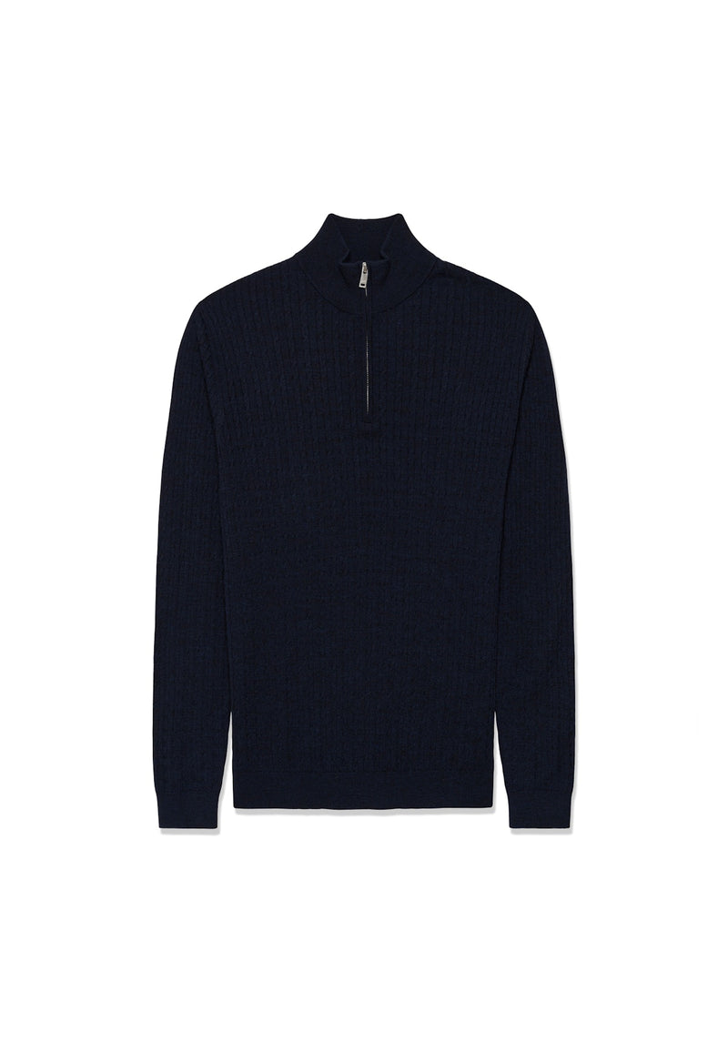 Matinique MAmason Merino Cable Half Zip - Dark Navy