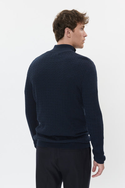 Matinique MAmason Merino Cable Half Zip - Dark Navy