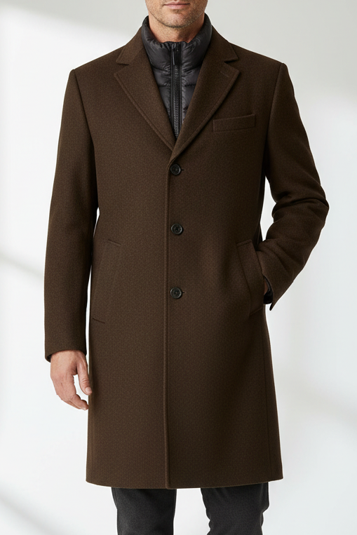 SAND Sultan Tech Cashmere Coat - Dark Brown