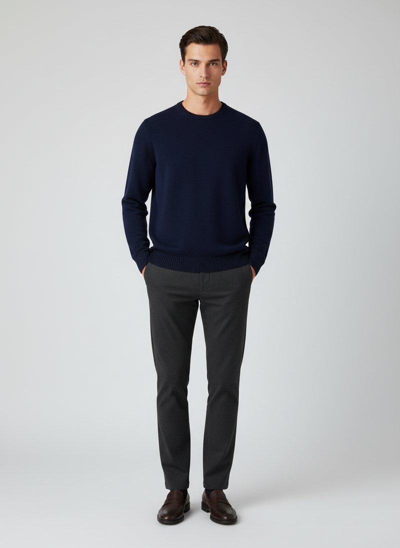 STENSTRÖMS Thick Merino Sweater - Navy