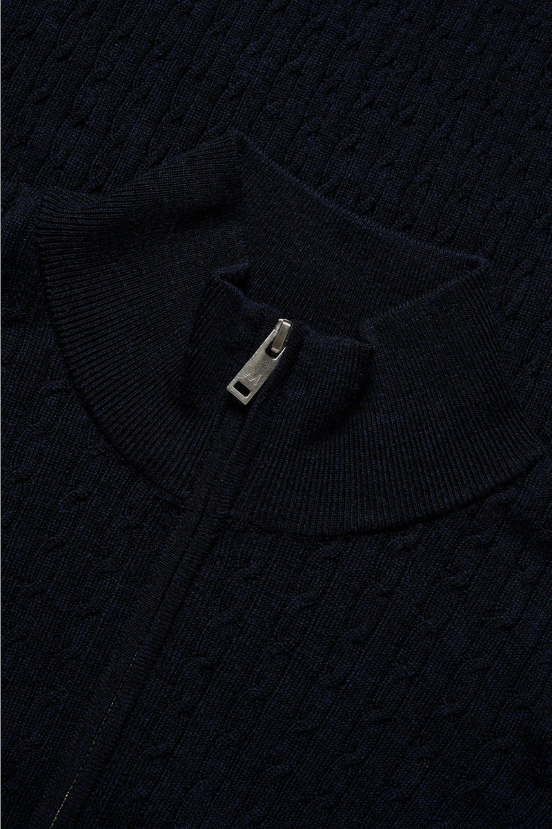 Matinique MAmason Merino Cable Half Zip - Dark Navy