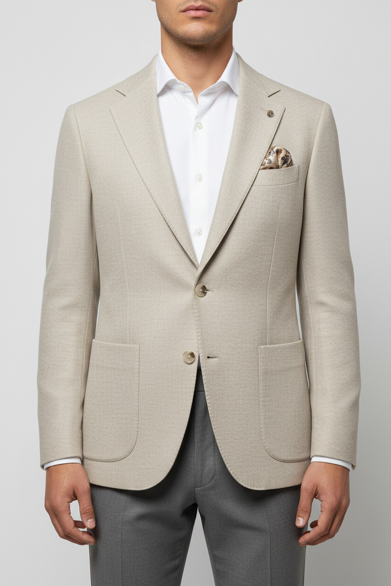 SAND Sherman Easy Linen Blend Stretch Blazer - Light Camel