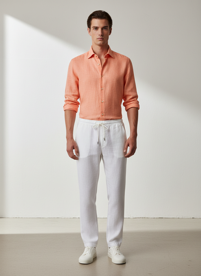 STENSTRÖMS Linen Shirt - Orange