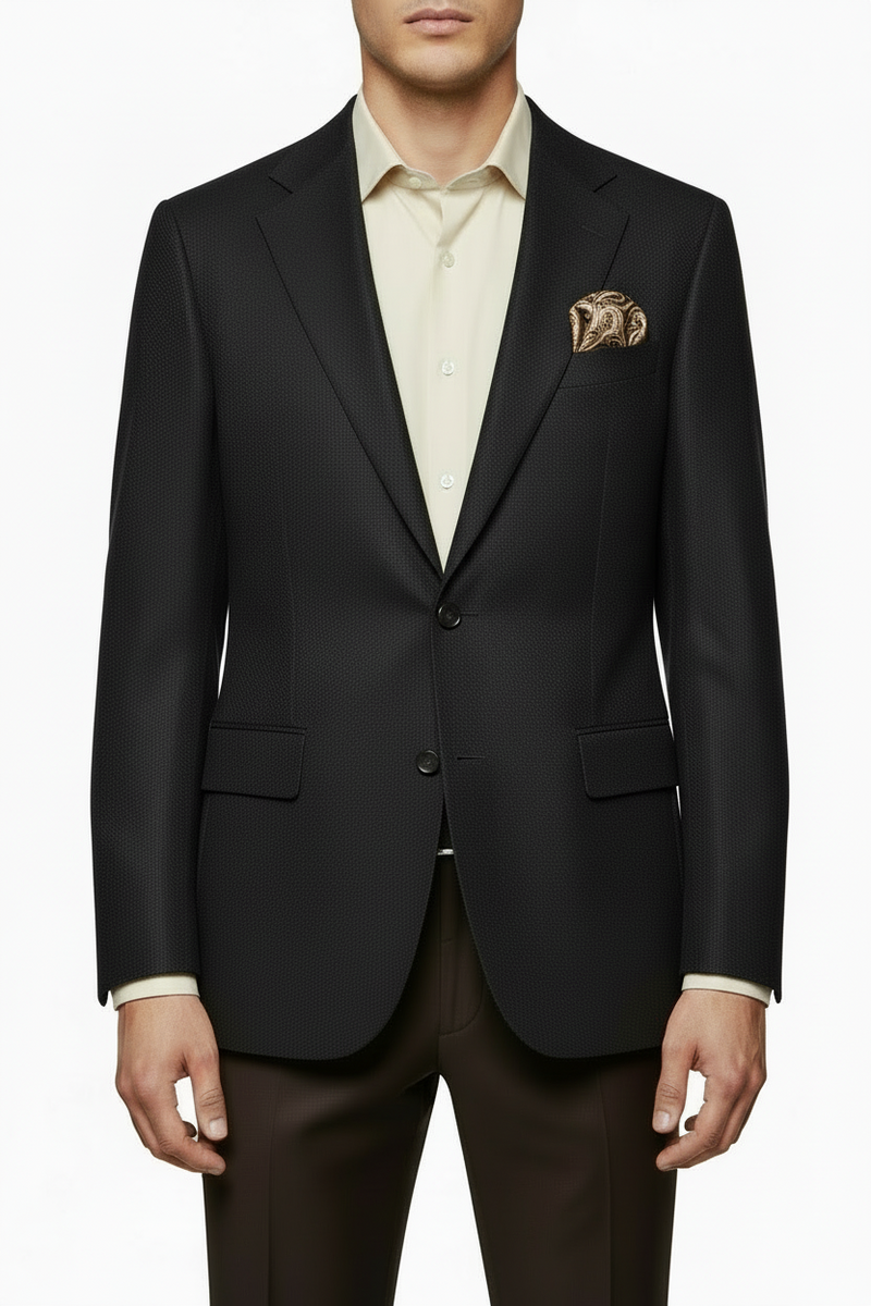 SAND Sherman Hopsack Blazer - Black