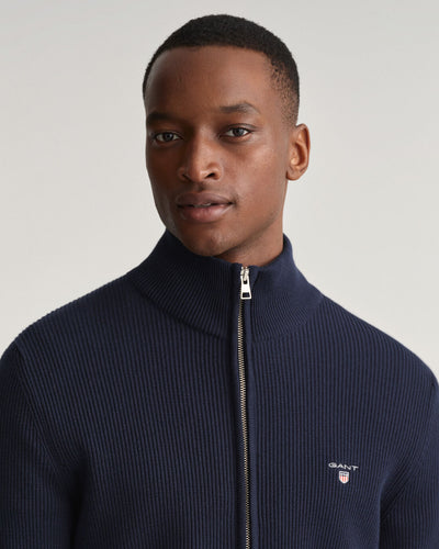 Helzippad Bomullströja | Ribbstickad - Collection of Brands