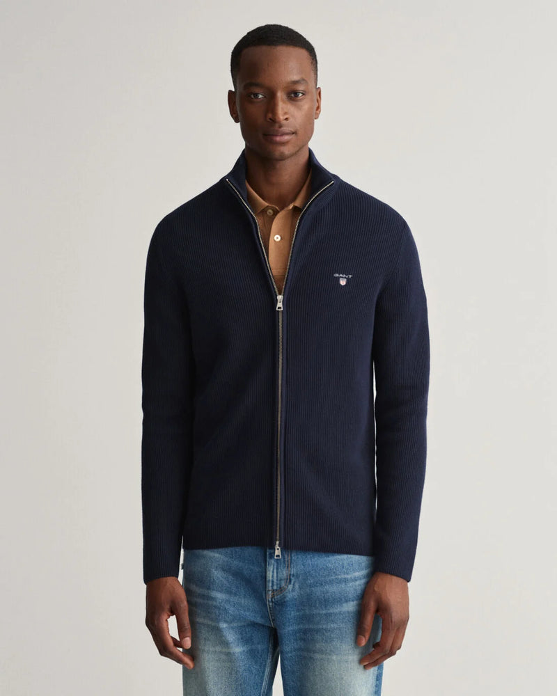 Helzippad Bomullströja | Ribbstickad - Collection of Brands
