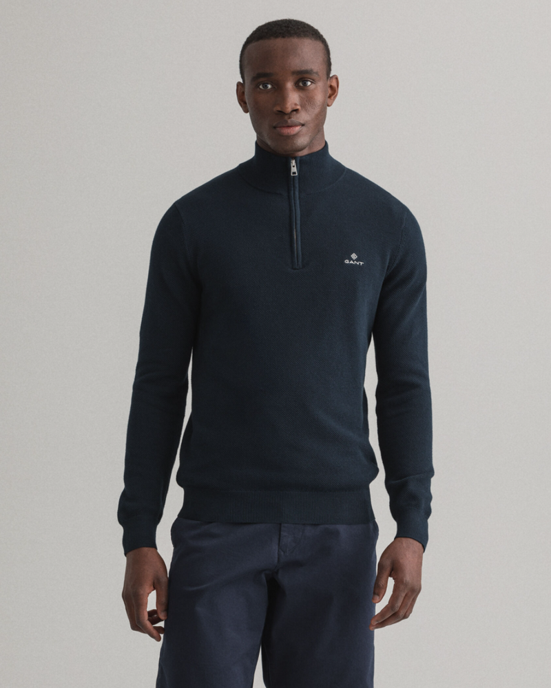 COTTON PIQUE HALF ZIP - Collection of Brands