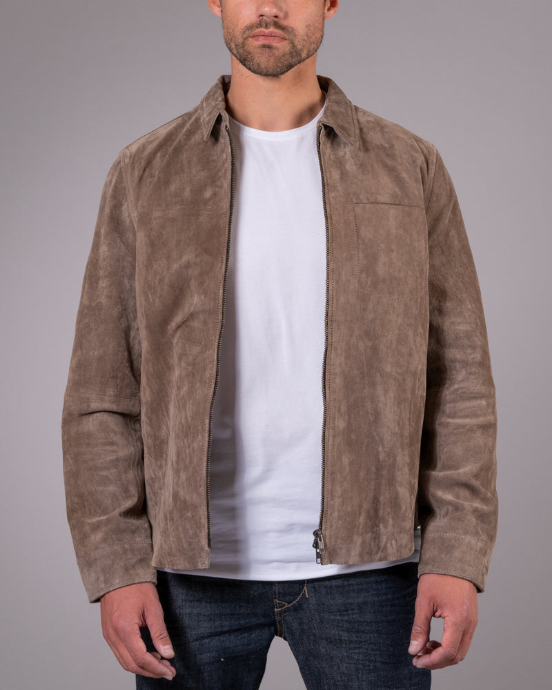 Clark Zipped Suede Shirt Jacket - Collection of Brands
