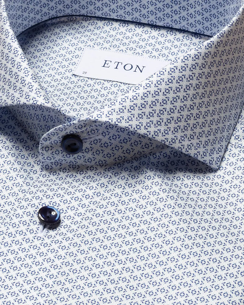 Geometriskt Mönstrad Signature Twill Skjorta | Slim - Collection of Brands